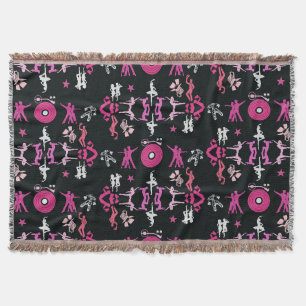 Pink Dancer Patterned Home Decor Throw Blanket