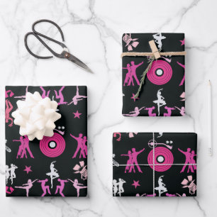 Pink Dancer Patterned Home Decor Wrapping Paper Sheet