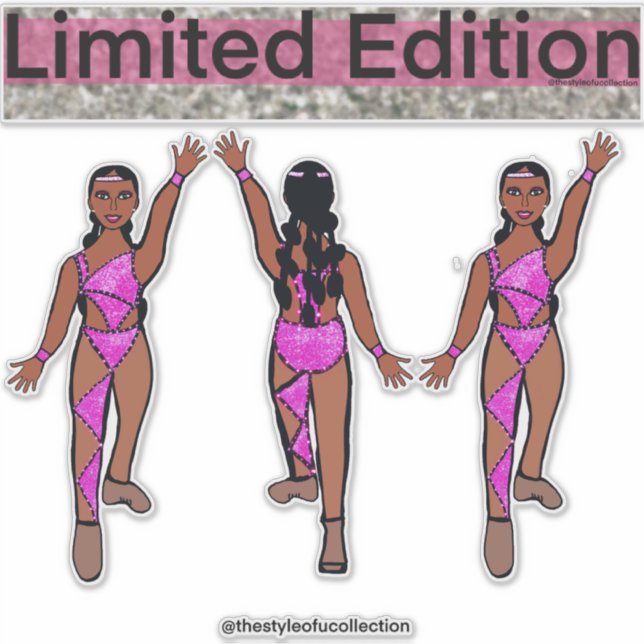 Pink  Dancer Stickers  #3 (Front)