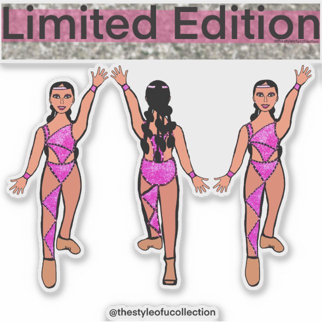 Pink  Dancer Stickers  #4 (Front)