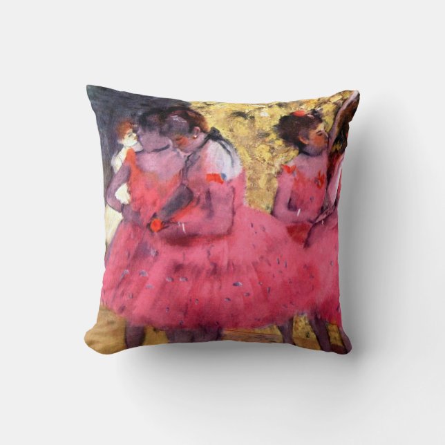 Pink Dancers, Edgar Degas Cushion (Front)