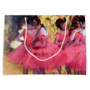 Pink Dancers, Edgar Degas Large Gift Bag