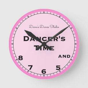 Pink Dancer's Time 5, 6, 7 and 8 Novelty Round Clock