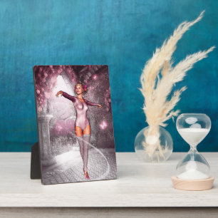 Pink dancing ballerina and beautiful butterflies plaque