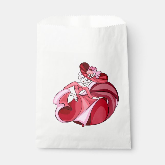 Pink Dancing Girl Favour Bag (Front)