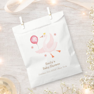 Pink Dancing Princess Swan Balloon Baby Shower  Favour Bags