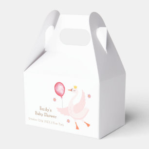Pink Dancing Princess Swan Balloon Baby Shower  Favour Box