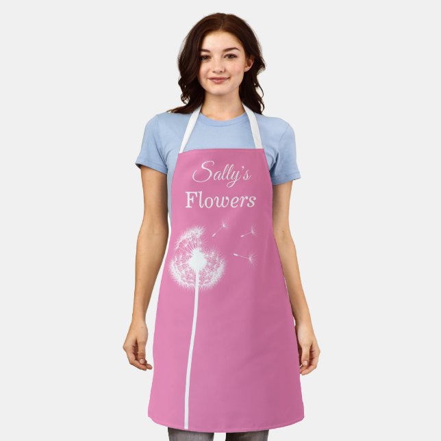 Pink Dandelion Apron (Worn)