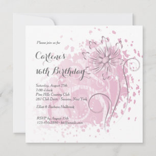 Pink Dandelion Invitation