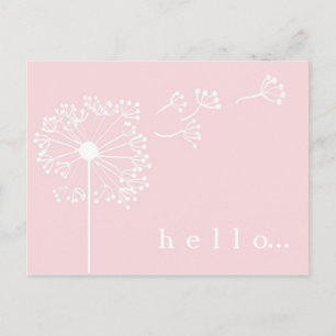 Pink Dandelion Stationary Postcard