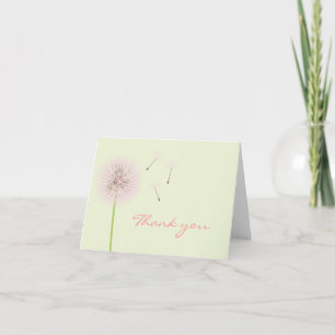 Pink Dandelion Thank You Card