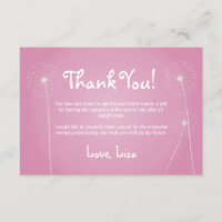 Pink Dandelion, Thank You Cards