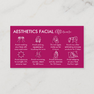 Pink Dark Aesthetics Facial aftercare Business Card