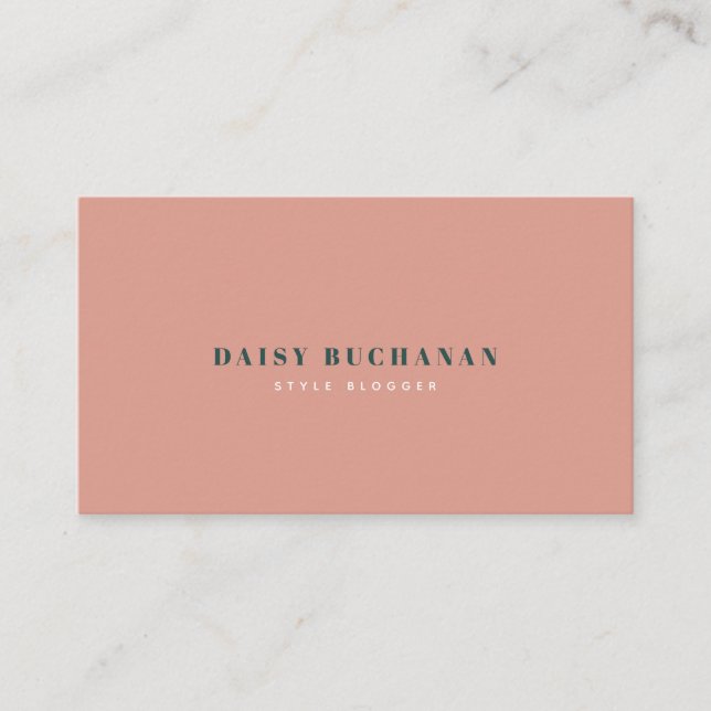 Pink & Dark Green Stylish Fashion Business Card (Front)