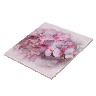 Pink & Dark Pink Hydrangea Flowers Tile