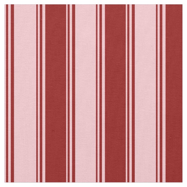Pink & Dark Red Coloured Lined/Striped Pattern Fabric (Close Up)