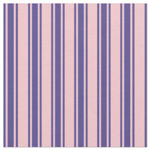 Pink & Dark Slate Blue Lined Pattern Fabric