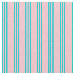 Pink & Dark Turquoise Coloured Pattern Fabric