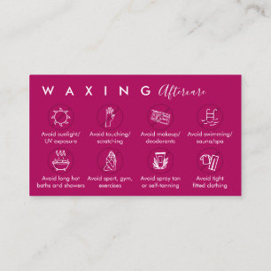 Pink Dark Waxing after care advices instructions Business Card