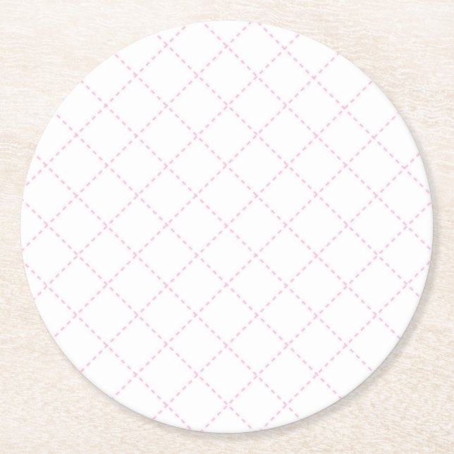 Pink dash lines coaster set (Front)