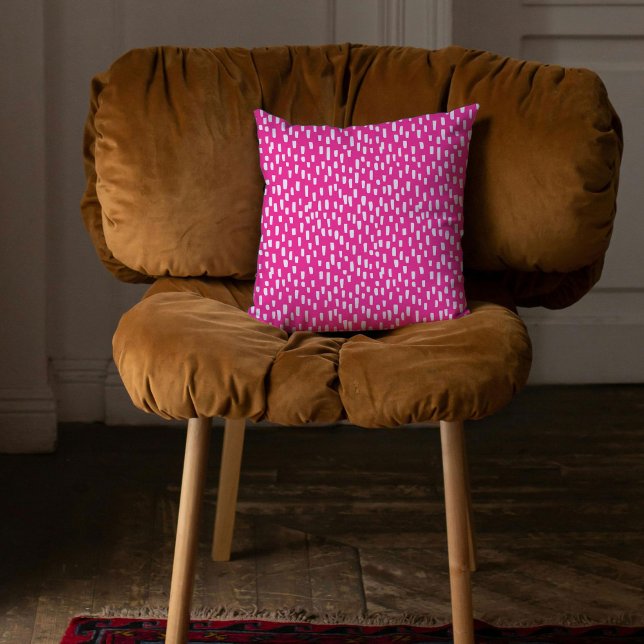 Pink Dashingly Bright Cushion (Pink Dashingly Bright Throw Pillow)