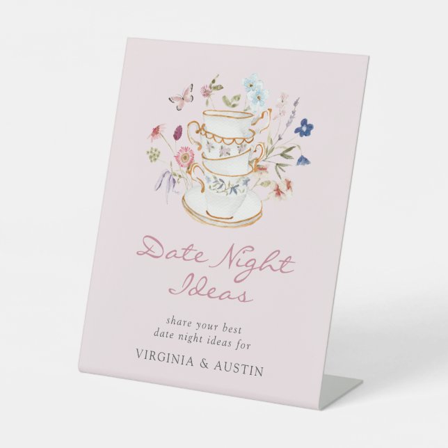 Pink Date Night Ideas Sign (Front)