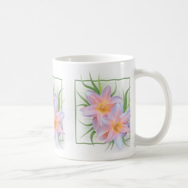 Pink Day Lilies Coffee Mug (Right)