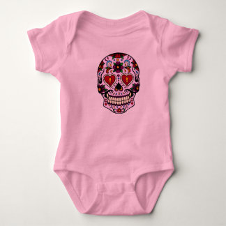Pink Day of the Dead Baby Bodysuit