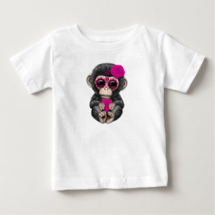 Pink Day of the Dead Chimp Baby T-Shirt