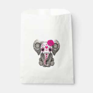 Pink Day of the Dead Elephant Favour Bags