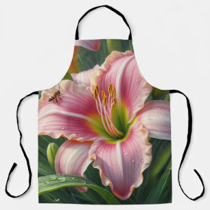 Pink Daylily Floral Apron