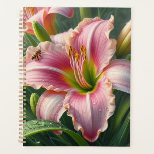 Pink Daylily Floral Planner