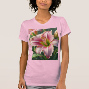 Pink Daylily Floral T-Shirt