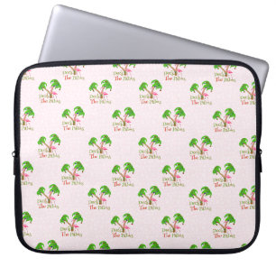 Pink Deck The Palms Tropical Christmas Santa Flami Laptop Sleeve
