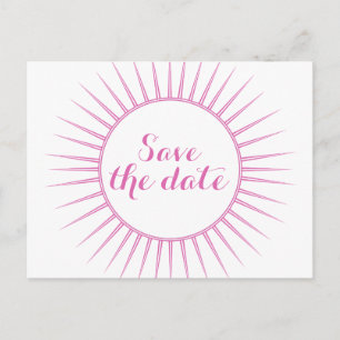 Pink Deco Retro Save the Date Postcard