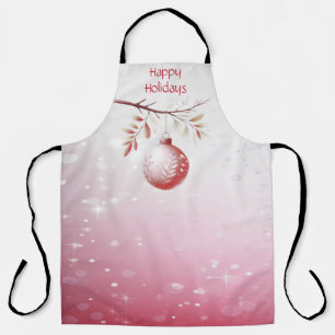 Pink Decorative Christmas Ball Holiday Apron