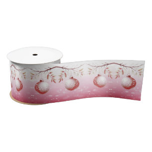 Pink Decorative Christmas Ball Satin Ribbon