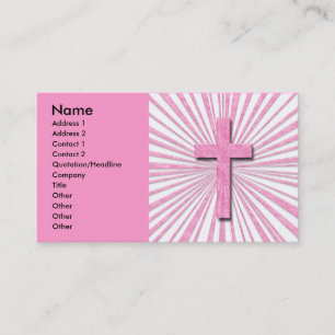 PINK DECORATIVE CROSS BUSINESS CARDS