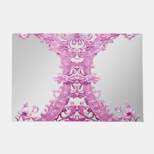 Pink Decorative Floral Doormat