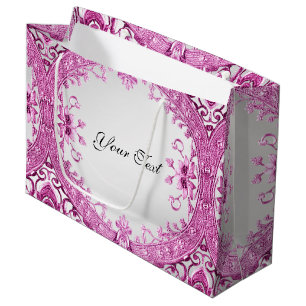 Pink Decorative Floral Gift Bag