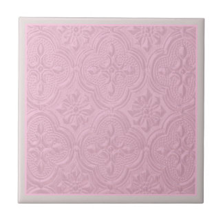 Pink Decorative Floral Pattern Tile
