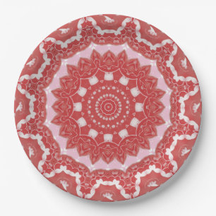 Pink Decorative Holiday Paper Plate