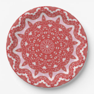 Pink Decorative Holiday Paper Plate