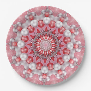 Pink Decorative Holiday Paper Plate