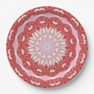 Pink Decorative Holiday Paper Plate
