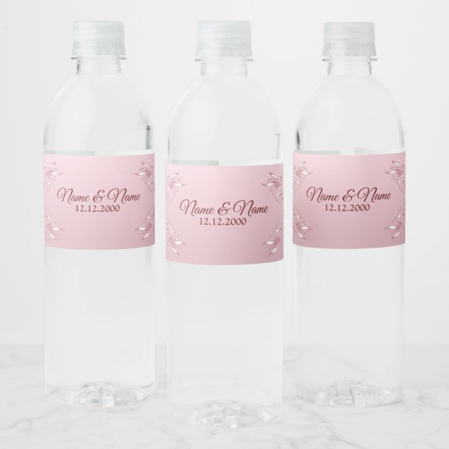 Pink Decorative Water Bottle Label (Bottles)