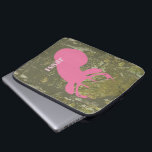Pink Deer Head & Camouflage Electronics Bag<br><div class="desc">An electronics bag featuring an illustration of a pink deer head over a background of camouflage.  Personalise with your name.</div>