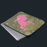 Pink Deer Head & Camouflage Electronics Bag<br><div class="desc">An electronics bag featuring an illustration of a pink deer head over a background of camouflage.  Personalise with your name.</div>