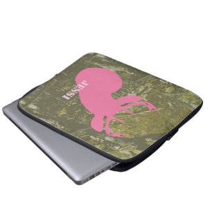 Pink Deer Head & Camouflage Electronics Bag