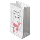 Pink Deer Woodland Forest Animals Baby Shower Small Gift Bag (Front Angled)